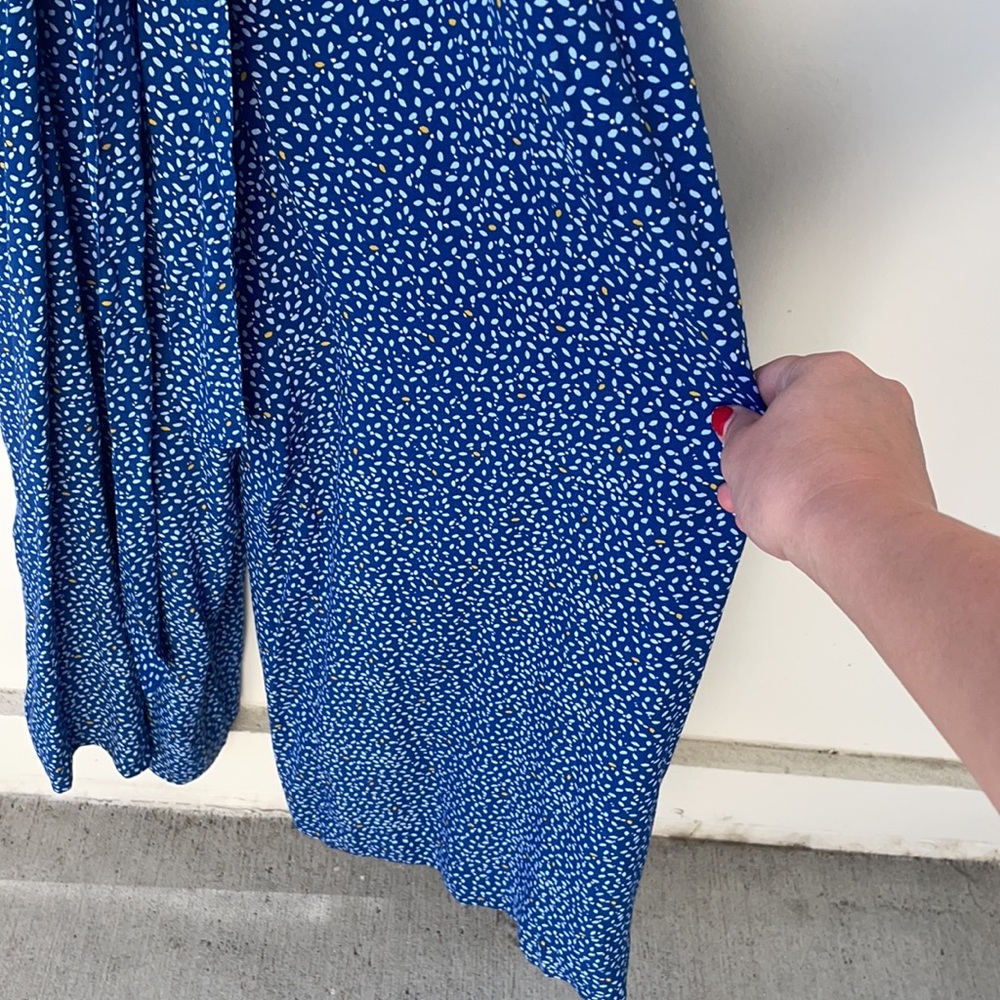 GAP Blue Print Apron Wide-Leg Jumpsuit - Picture 5 of 6